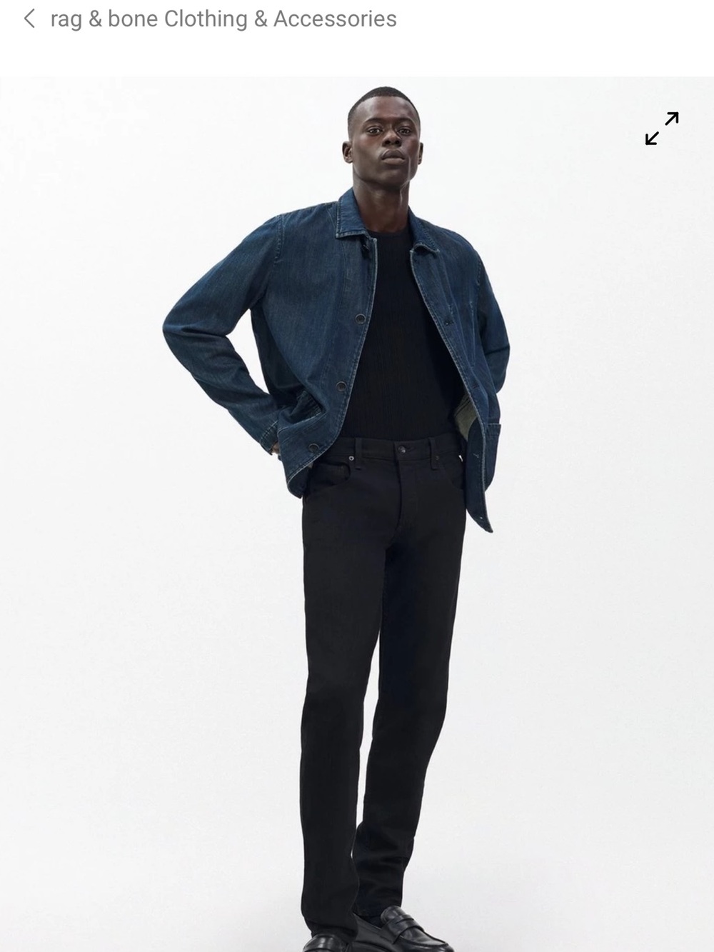 Rag & bone Men's Black fit 1 skinny Jeans